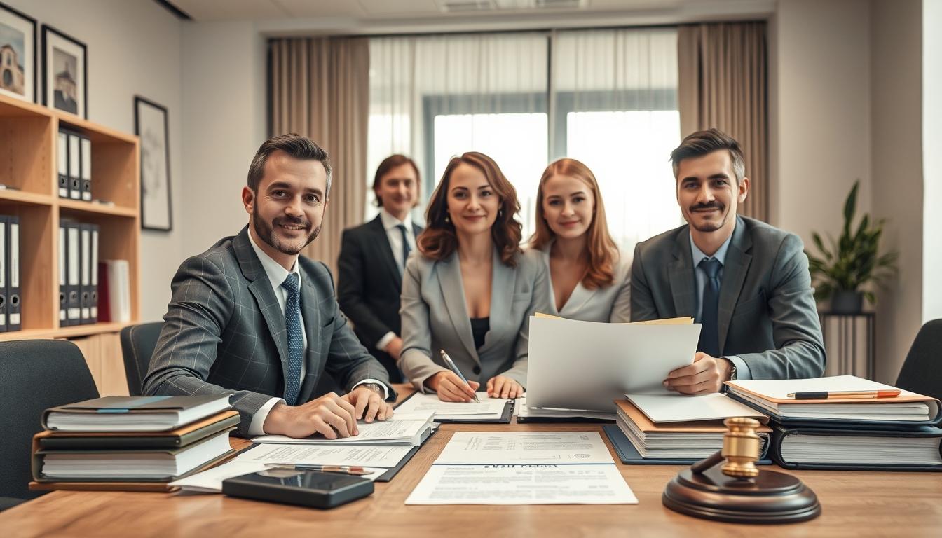 Senior legal team and family support